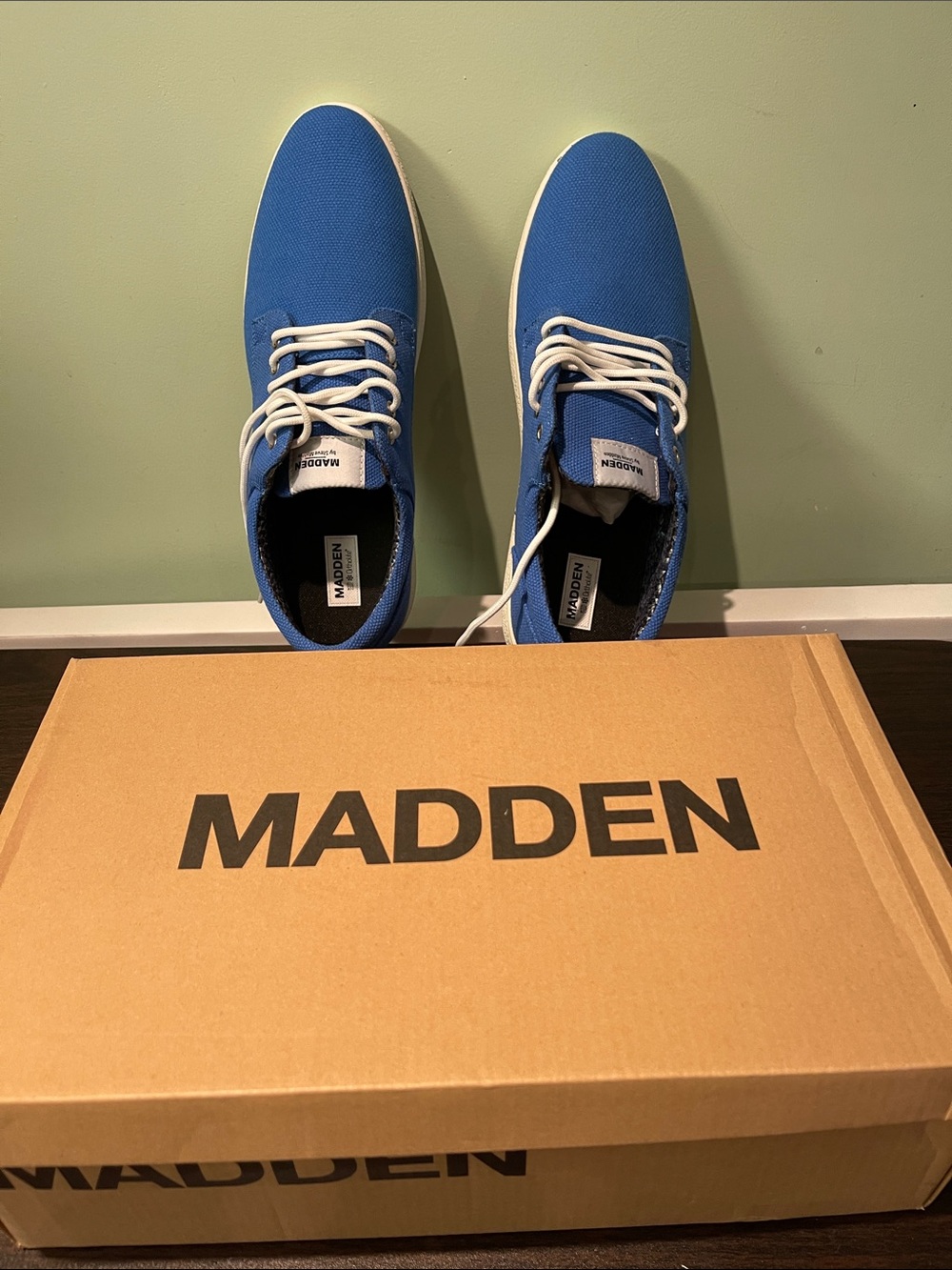 Steve Madden Men's Royal Blue Lace-Up Sneakers with White Laces